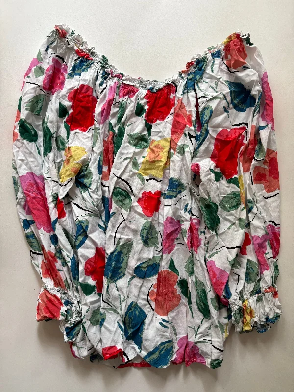 Smart Layers Top Long Sleeve By Chicsoul In Floral Print, Size: 3x