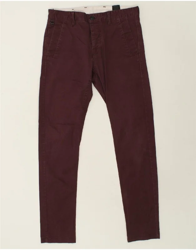 Street Styles G-STAR Mens Correct Skinny Chino Trousers W33 L34  Burgundy Cotton