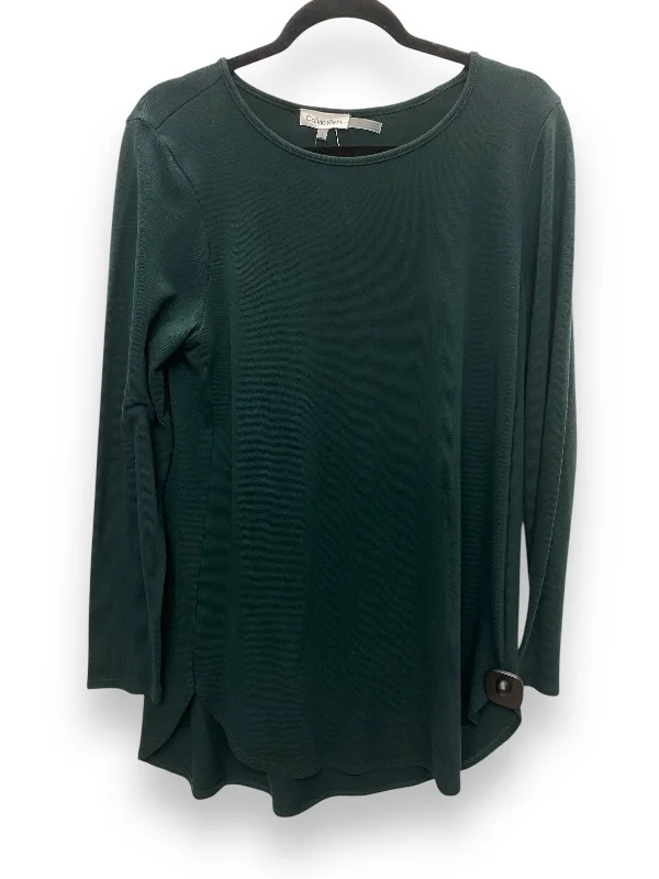 Cool Outerwear Top Long Sleeve Basic By Calvin Klein In Green, Size: M