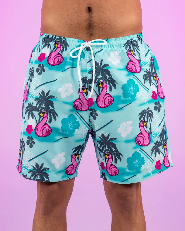 Bold Shirts Flamingo Floatie Drawstring Shorts