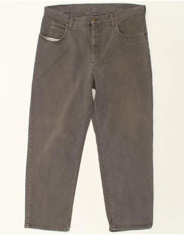 Trendy Pants LEE Mens Straight Jeans W38 L30  Grey Cotton