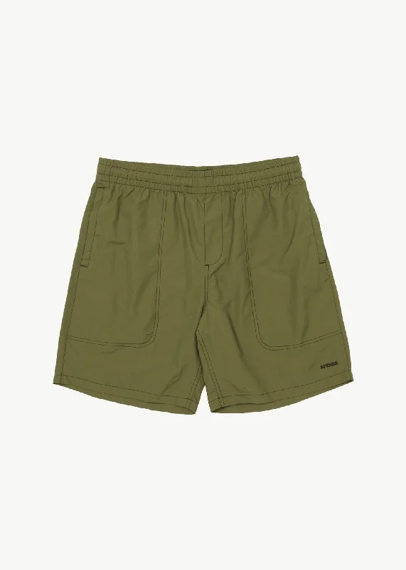 Stylish Shorts AFENDS Mens Baywatch - Swim Shorts 18" - Military