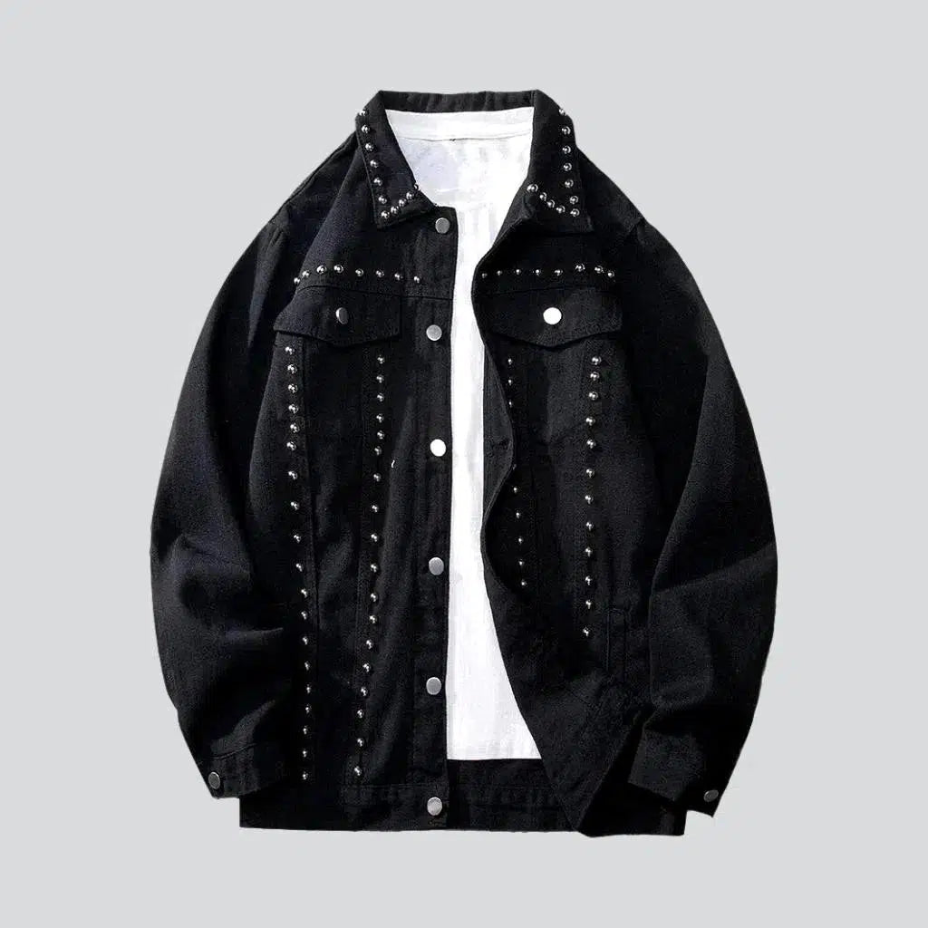 Casual Tops Embellished y2k men's jeans jacket