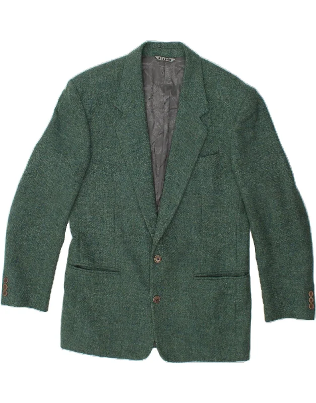 Cool Shorts RODRIGO Mens 2 Button Blazer Jacket IT 48 Medium Green Virgin Wool