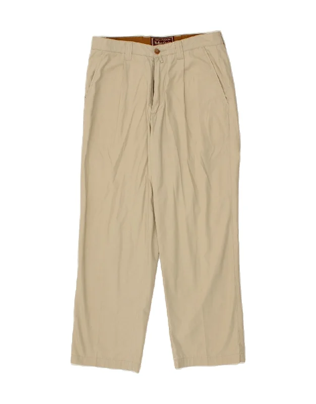 Relaxed Footwear MARLBORO CLASSICS Mens Straight Chino Trousers W32 L27 Beige Cotton