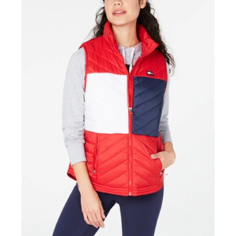 Relaxed Footwear Tommy Hilfiger Women's Sport Quilted Vest Red Size Large