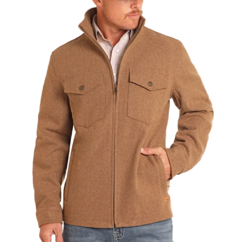 Casual Jackets Powder River Mens Heather Wool Coat - DM92C04051-25