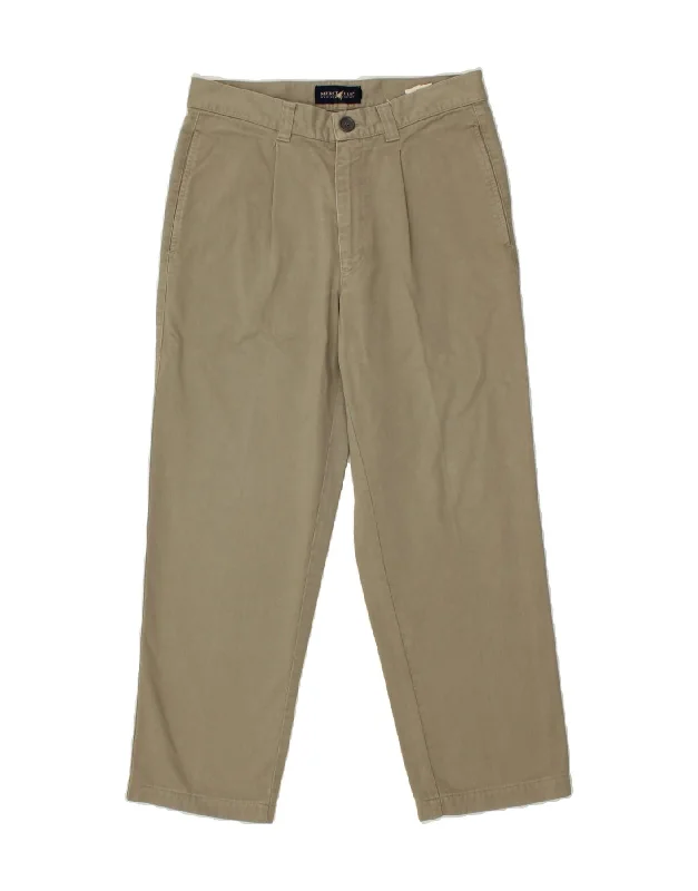 Athletic Pants MERIT CUP Mens Pegged Chino Trousers IT 48 Medium W32 L28 Khaki Cotton