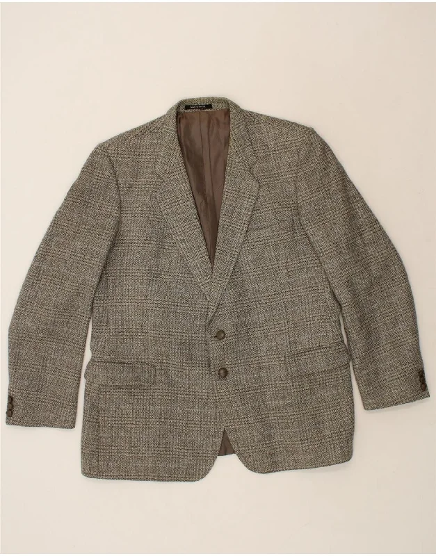 Active Tops ST MICHAEL Mens 2 Button Blazer Jacket UK 46 3XL Grey Check New Wool