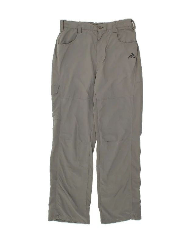 Functional Pants ADIDAS Mens Straight Cargo Trousers W32 L32 Grey Polyester