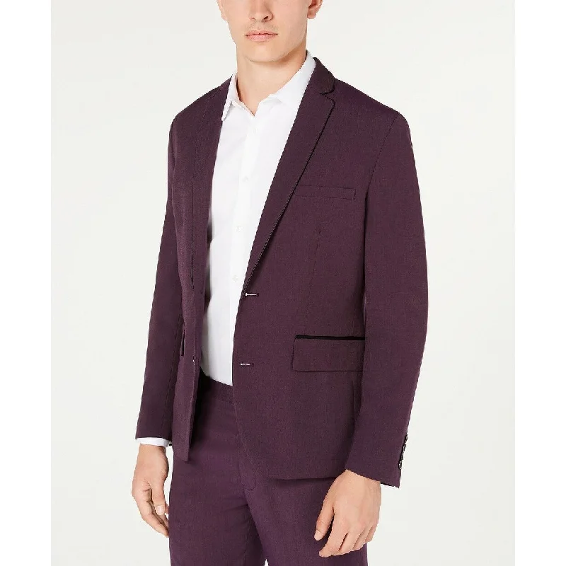 Fashionable Tops INC International Concepts Men's Slim-Fit Skull-Lined Blazer Purple Size Medium