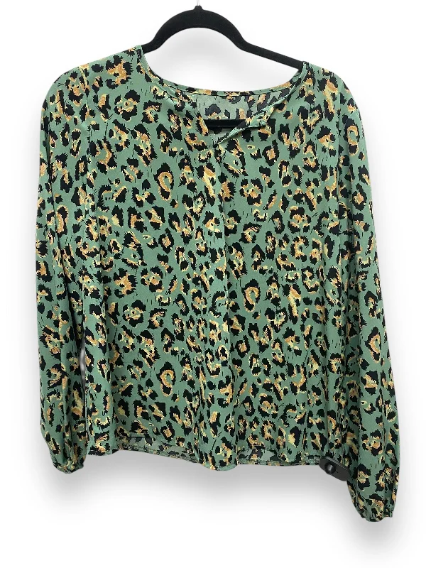 Smart Tops Top Long Sleeve By Shein In Green, Size: M