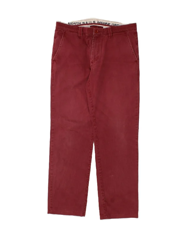 Cozy Outerwear NORTH SAILS Mens Straight Chino Trousers IT 52 XL W38 L32 Burgundy Cotton