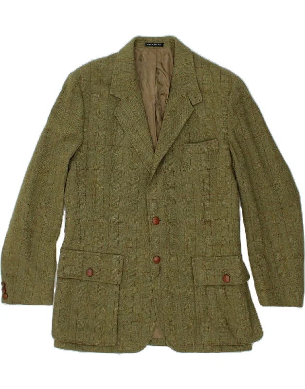 Comfortable Hoodies ORVIS Mens 2 Button Blazer Jacket UK 42 XL Khaki Check New Wool