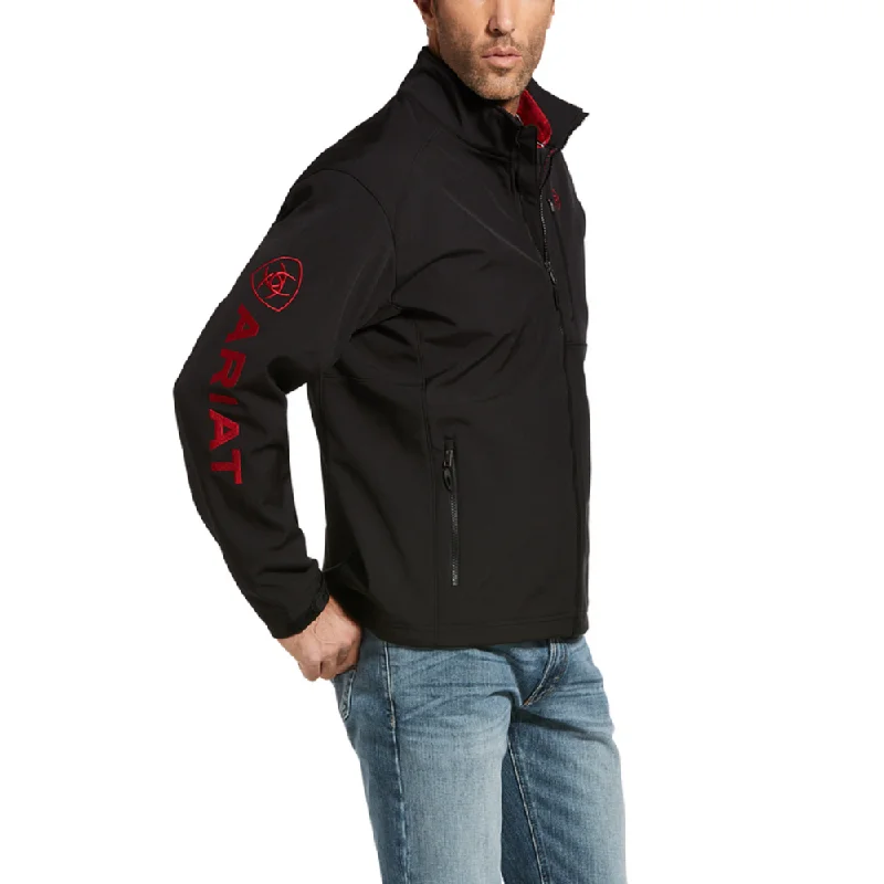 Trendy Pants Ariat Mens Logo 2.0 Black Red Softshell Jacket - 10043176