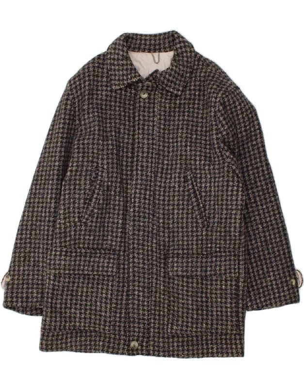 Athletic Tops FACIBA Mens Overcoat IT 56 3XL Grey Houndstooth Wool