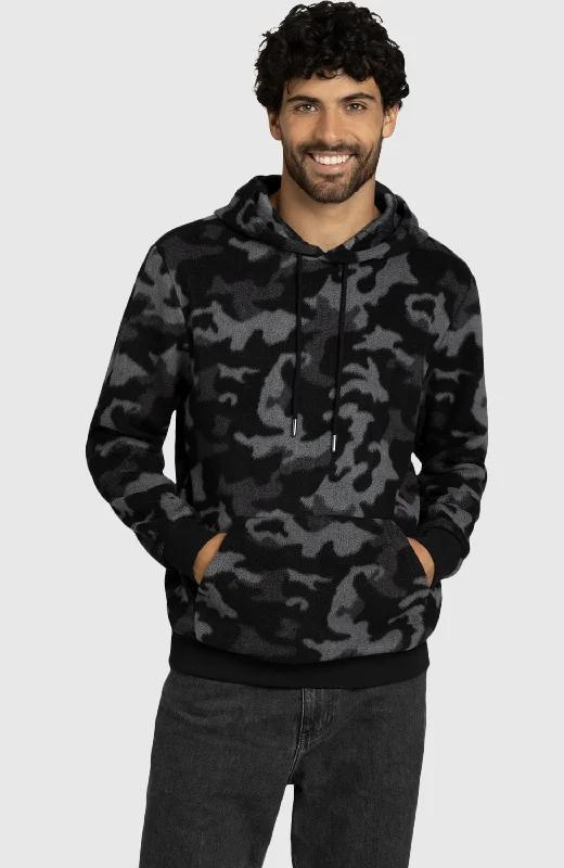 Stylish Accessories Black Camo Sherpa Hoodie