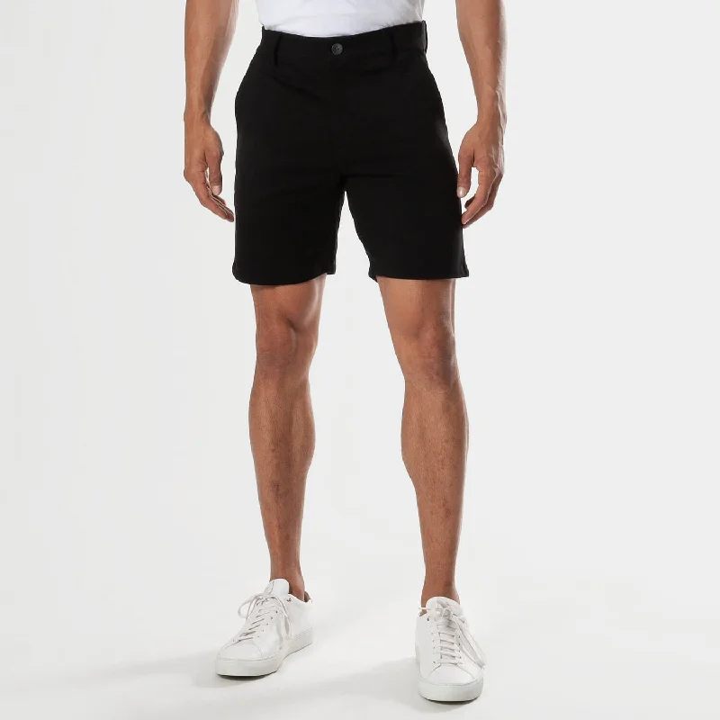 Cozy Pants 7" Black Comfort Knit Chino Shorts