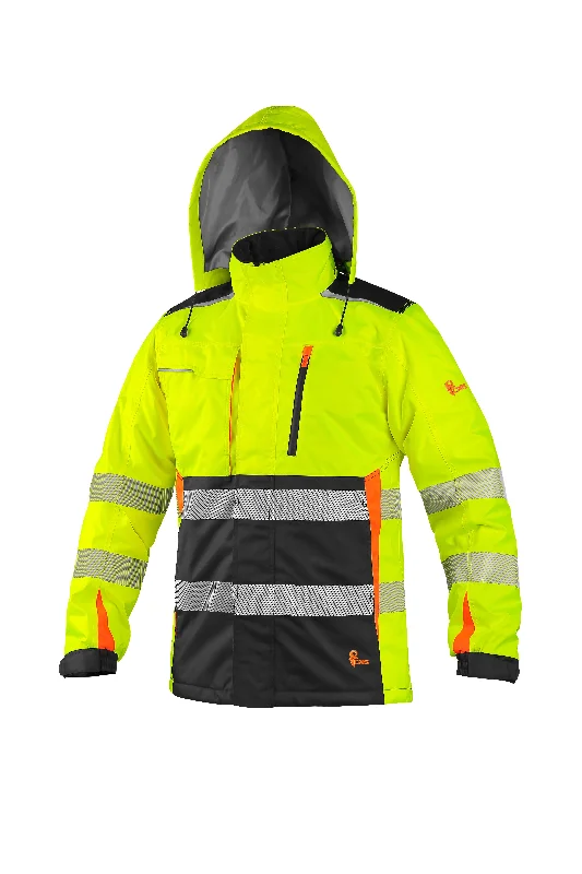 Active Tops Jacket CXS BENSON, high visible, paded, yellow-black