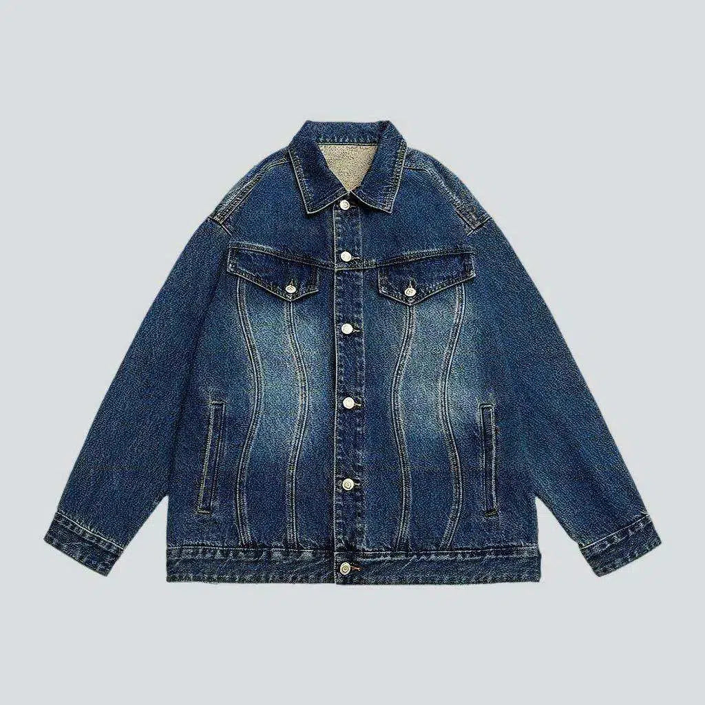 Street Styles Fashion sanded men's denim jacket