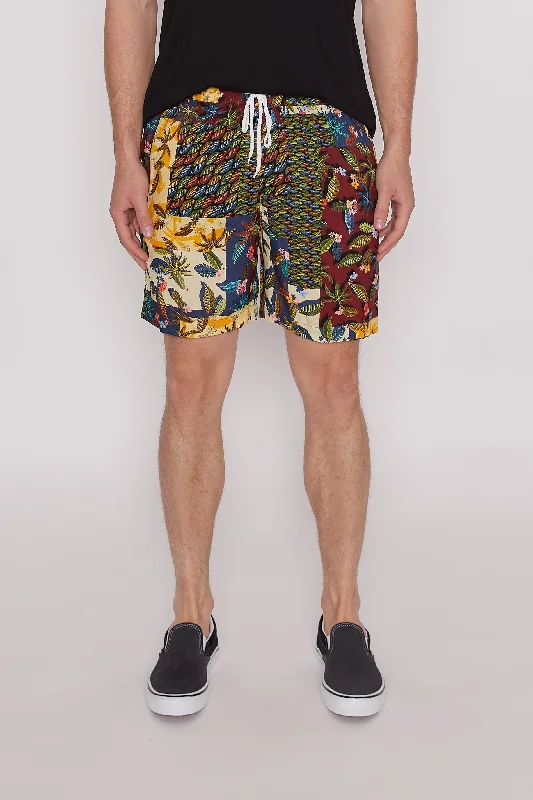 Relaxed Footwear Hampton Drive Patchwork Print Fabric Shorts