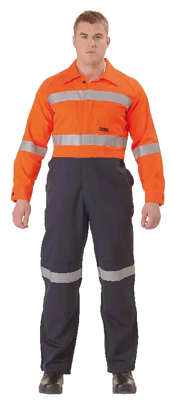 Comfortable Shirts Bisley Fire Retardant Coverall 3M FR Reflective Tape - Orange/Navy (BC8001)