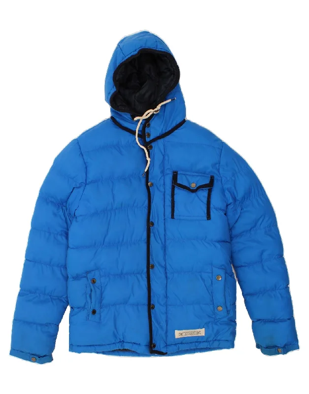 Modern Footwear BELLFIELD Mens Hooded Padded Jacket UK 38 Medium Blue Nylon