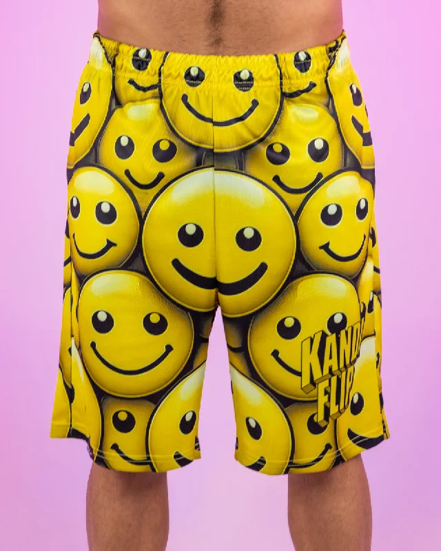 Comfortable Suits Kandi Flip Yellow Smiley Faces Everywhere Men's Shorts