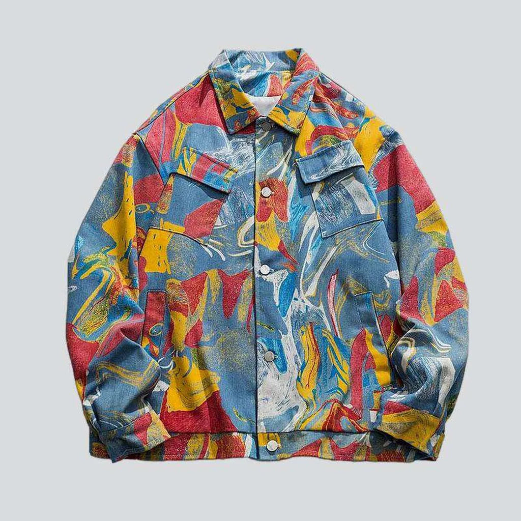 Trendy Shirts Oversized color-painted denim jacket