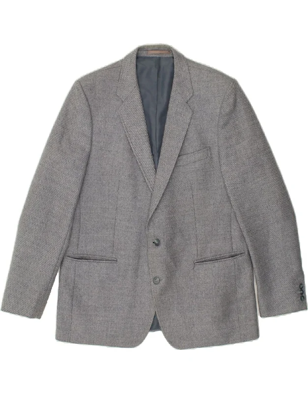 Street Pants WELLINGTON Mens 2 Button Blazer Jacket IT 46 Small Grey Wool