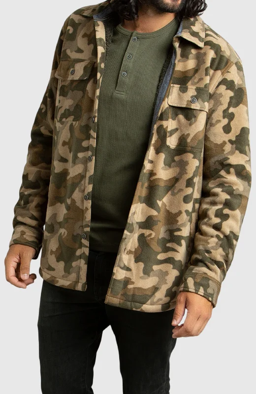 Simple Shirts Army Green Polar Fleece Shirt Jacket