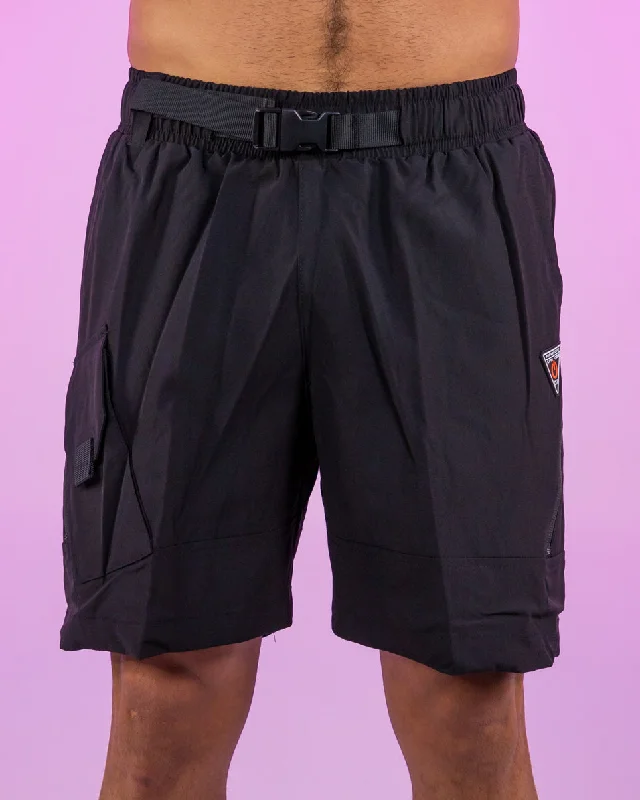 Comfortable Suits Black Nylon 6 Inch Inseam Shorts