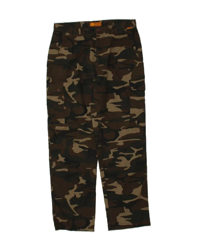 Stylish Hoodies DECATHLON CREATION Mens Straight Cargo Trousers W34 L32 Brown Camouflage