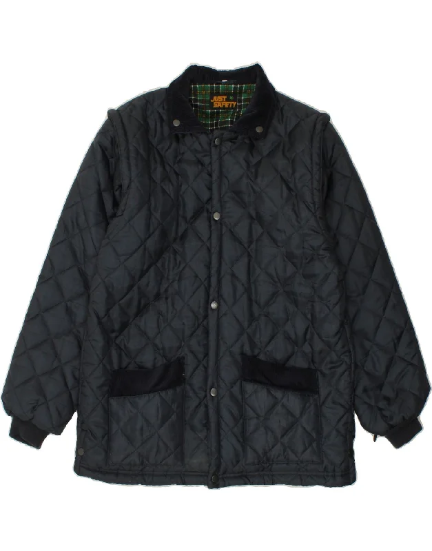 Modern Footwear VINTAGE Mens Quilted Jacket UK 38 Medium Navy Blue