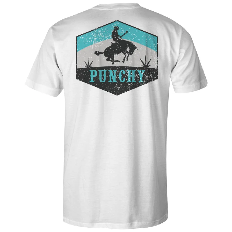 Sporty Accessories "Ranchero" White w/Turquoise/Black Logo T-shirt