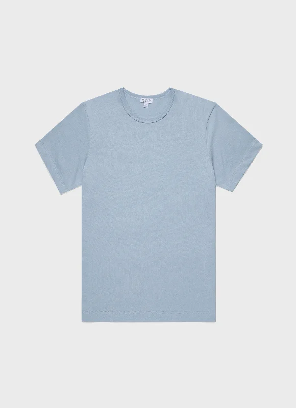 Trendy Shorts Men's Single Jersey T-shirt in Blue Mist