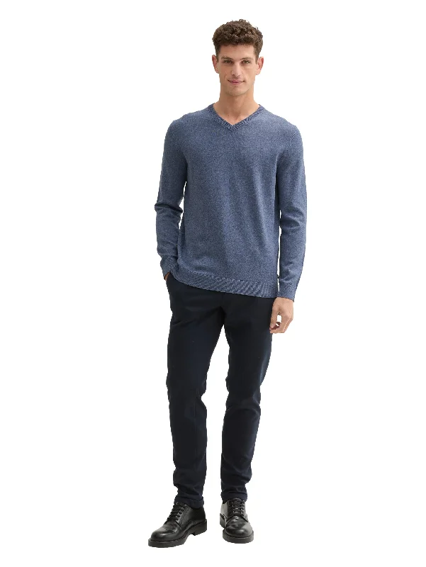 Relaxed Tops Tom Tailor Knit Wear Blue Grey Sweater