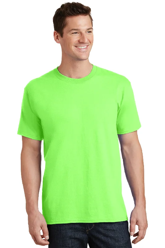 Sporty Hoodies Port & Company Mens Core Short Sleeve Crewneck T-Shirt - Neon Green