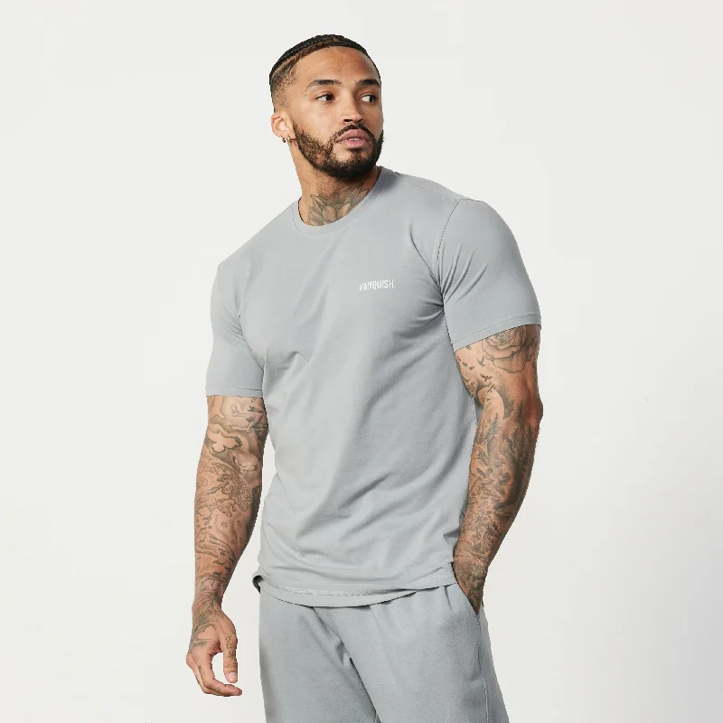 Bold Pants Vanquish Essential Steel Grey Slim Fit Short Sleeve T Shirt