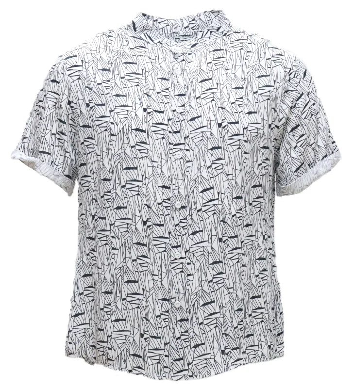 Modern Footwear Mens S/Slvs Printed Shirts With Round Neck Collar