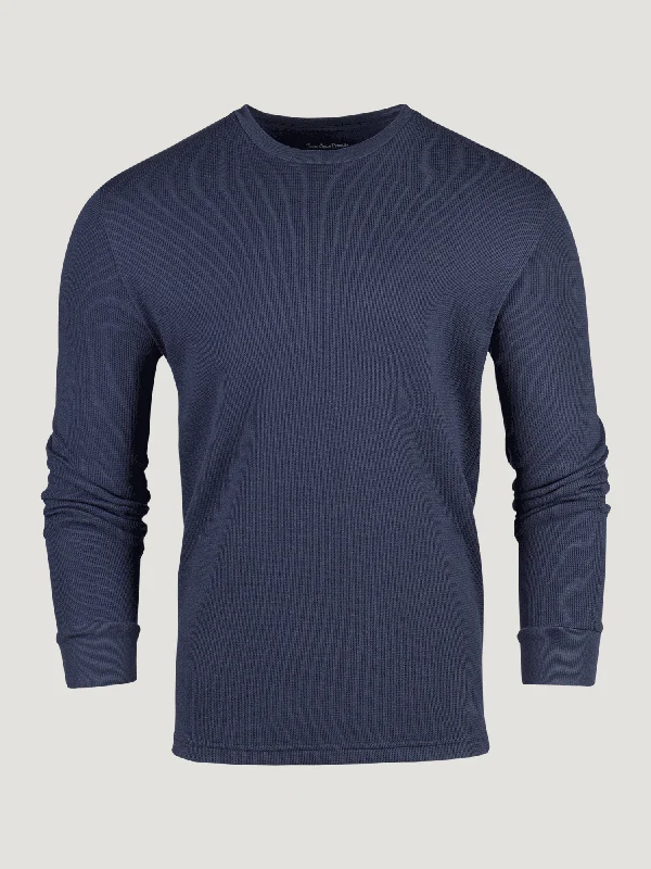 Premium Hoodies Navy Thermal Long Sleeve Crew