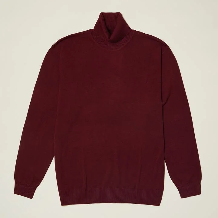 Comfortable Shirts Inserch Burgundy Turtleneck Sweater - SYM