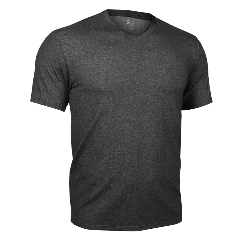 Sporty Bottoms 2UNDR Luxury V Neck Tee - CHARCOAL