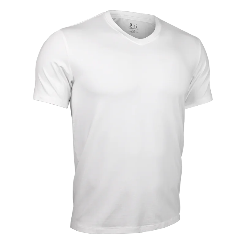 Smart Tops 2UNDR Luxury V Neck Tee - WHITE