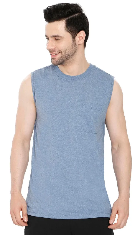 Urban Tops Men's Sleeveless T-Shirt with Pocket - Cool Off in Our Tough Tank