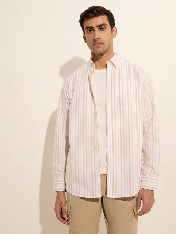 Everyday Jackets WES Casuals Multicolour Striped Relaxed-Fit Cotton Shirt