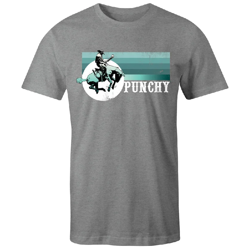 Everyday Jackets "Punchy" Grey Heathered w/Turquoise/White Logo T-shirt