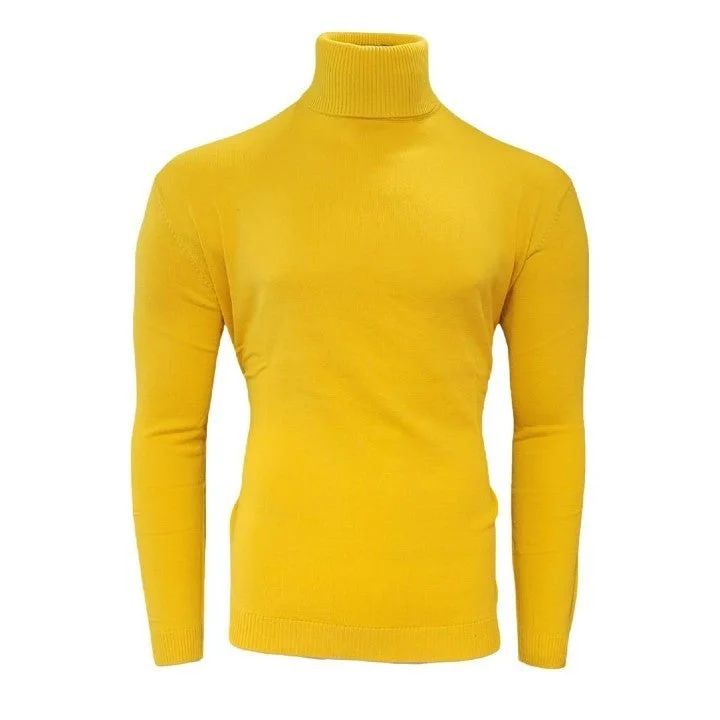 Fashionable Tops Lavane' Yellow Turtlenecks Sweater - SYM