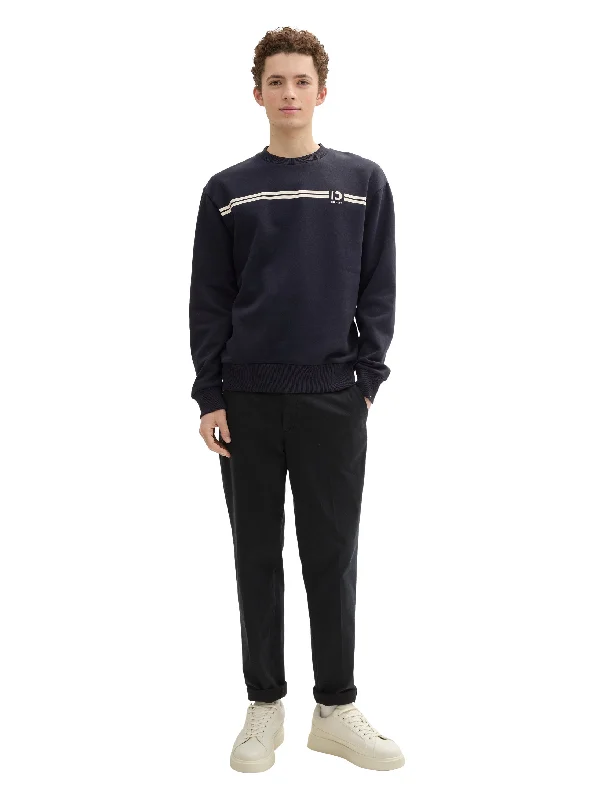 Comfortable Suits Tom Tailor Navy Sweater With A Logo Print