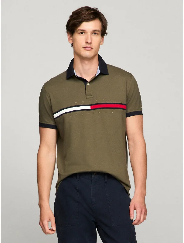 Warm Hoodies Tommy Hilfiger Men's Regular Fit Embroidered Stripe Logo Polo